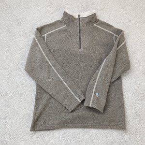 Kuhl Europa 1/4 Zip Mens Size Medium Oatmeal Performance Fleece